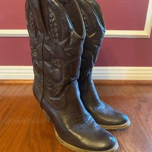 Very Volatile brown studded boots.